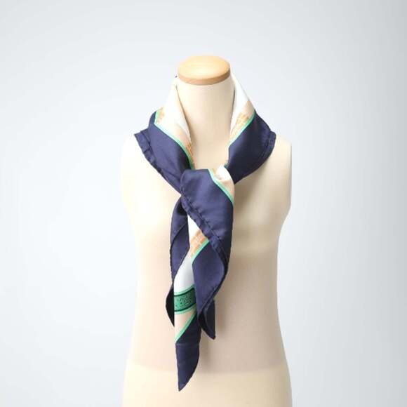 HERMES Blue Scarf - Picture 7 of 9